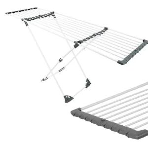 Uscator de rufe DacEnergy©, metalic, cu roti, telescopic, pliabil, 190x95x56 cm, gri
