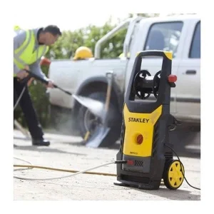​Aparat de spalat cu presiune, 2200 W, debit maxim 440 l/h, 150 bari, maner si roti de transport, supapa de siguranta automata, galben si negru