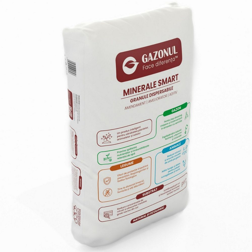Minerale Smart 891, amendament inovativ,100% naturale si ecologice, imbunatateste structura fizica a solului, echilibreaza pH-ului, granule, 25 kg 2