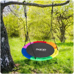 ​Leagan cuib , cadru otel, poliester Oxford 600D, forma rotunda, cu perna confortabila, greutate maxima 150 kg, 95cm, multicolor