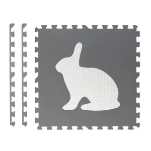 Covoras puzzle din spuma, imprimat cu animale, 6 piese, antiderapant, 180 x 120 x 1,1 cm