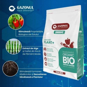 Ingrasamant gazon Organic PlantPlus, stimulare naturala a cresterii, imbunatatirea structurii solului, granule, 6 kg