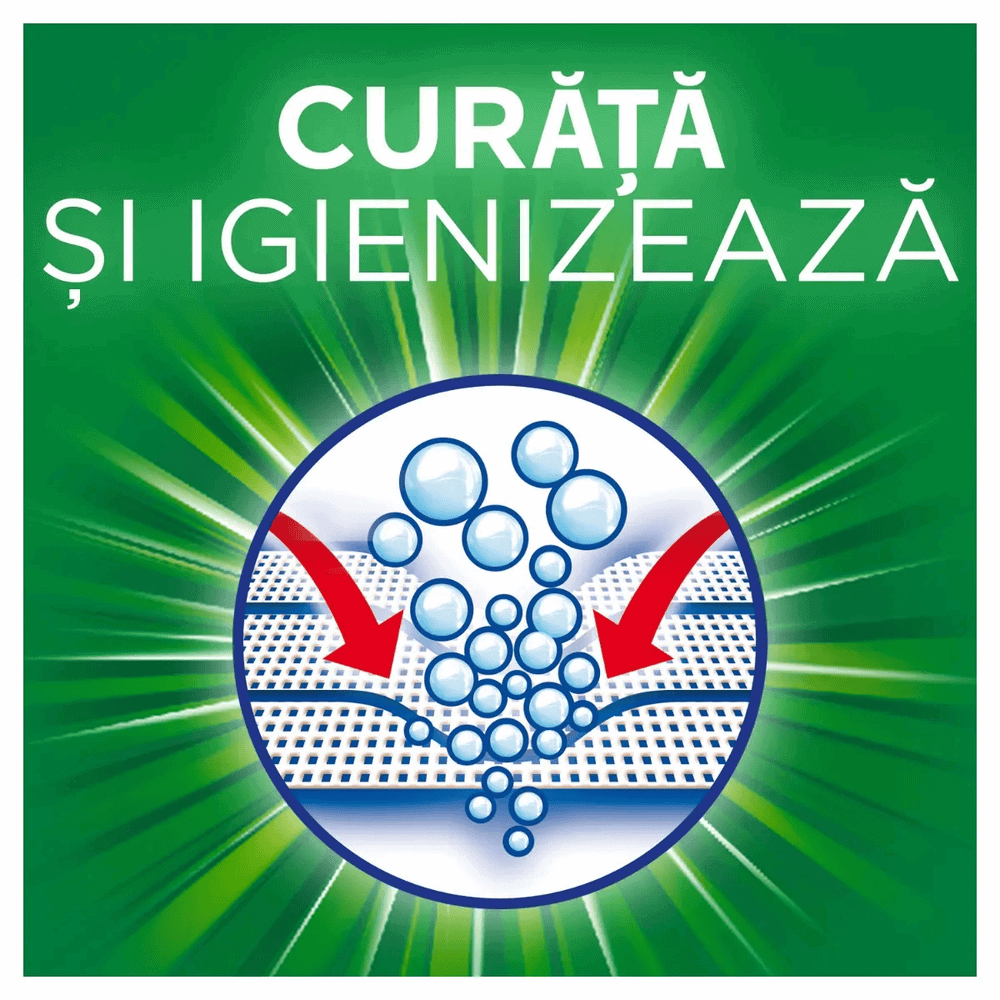 Ariel detergent de rufe lichid, Mountain Spring, 4.4 l, dur cu petele, bland cu hainele, 80 de spalari 4