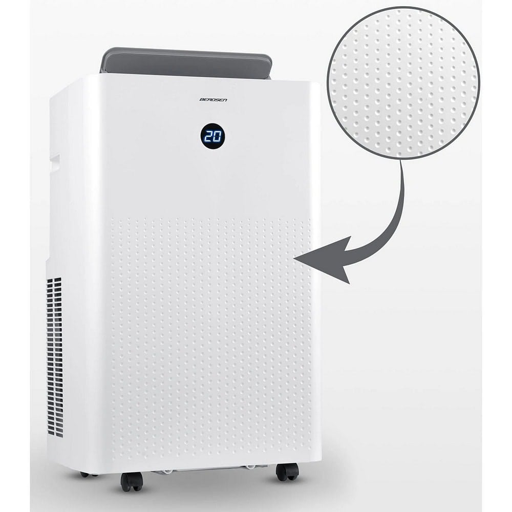 Aparat de aer conditionat portabil, raceste, incalzeste, dezumidifica, ventileaza, functie de somn, temperatura de la 16 la 32°C, afisaj LED, panou de control tactil, telecomanda, aplicatie Tuya, blocare pentru copii, 14000 BTU 10