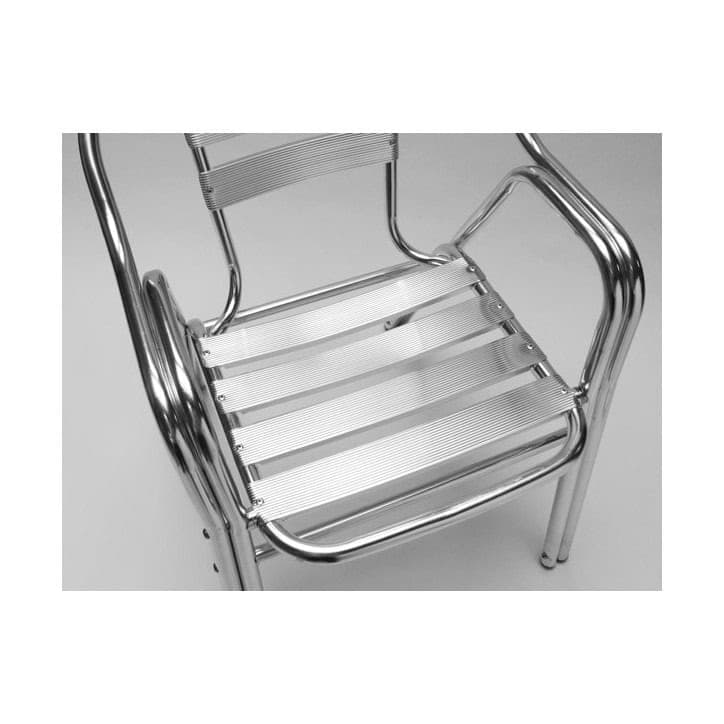 ​Set gradina DacEnergy©, realizat din otel inoxidabil, o masa rotunda, fixa, 2 scaune, interior / exterior, diametru de 70 cm, intretinere usoara, argintiu 3