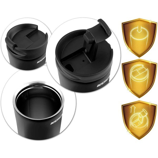 Termos, fabricat din otel inoxidabil,capac strans, forma ergonomica, capacitate 470 ml, negru 6