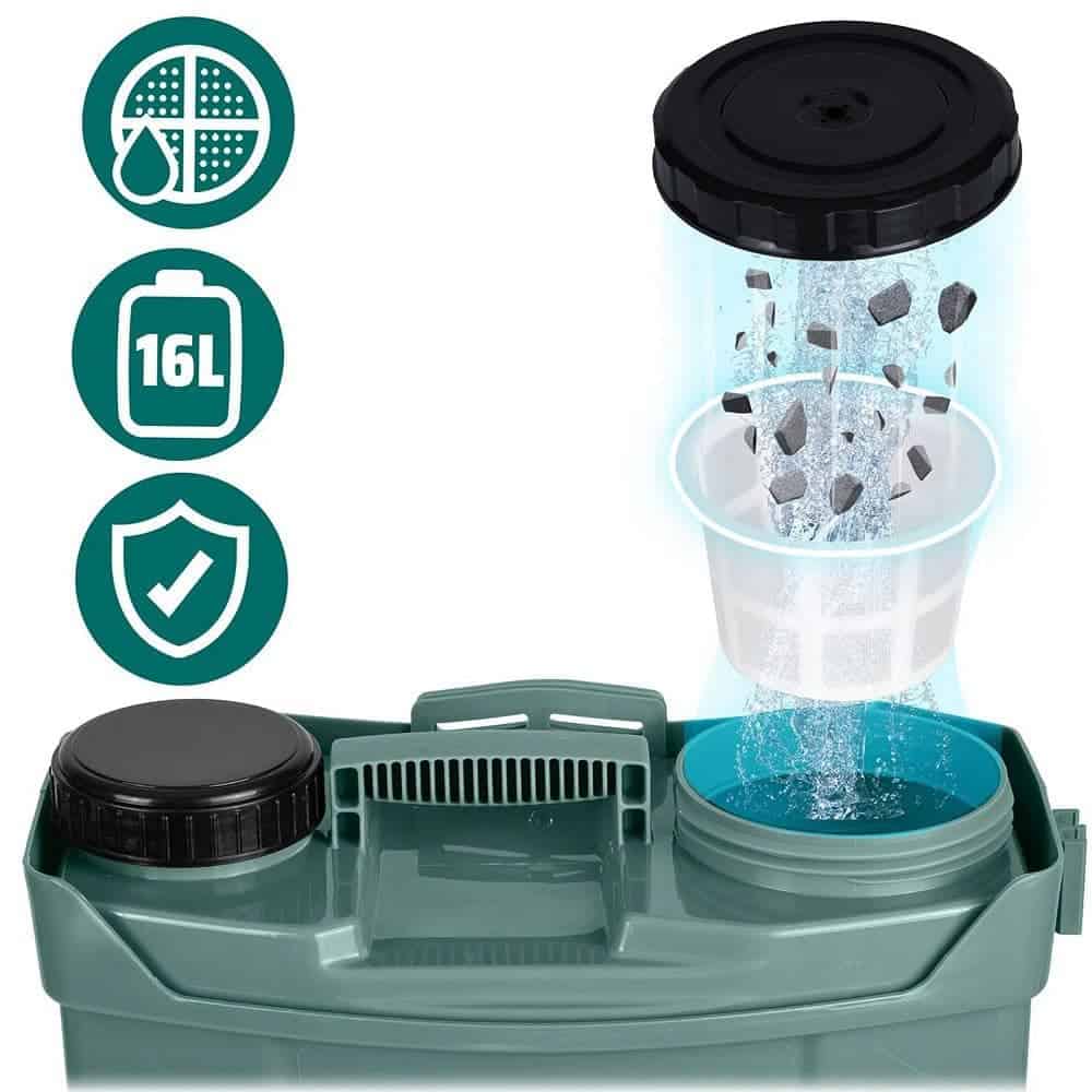 ​Pompa de stropit cu acumulator, plumb-acid, 12 V, 8 Ah, 4 duze diferite, presiune maxima 5, 5 bar, debit maxim 3, 1 l/min, timp de lucru 9 ore, 45 x 36 x 17 cm, 16 l, verde 3