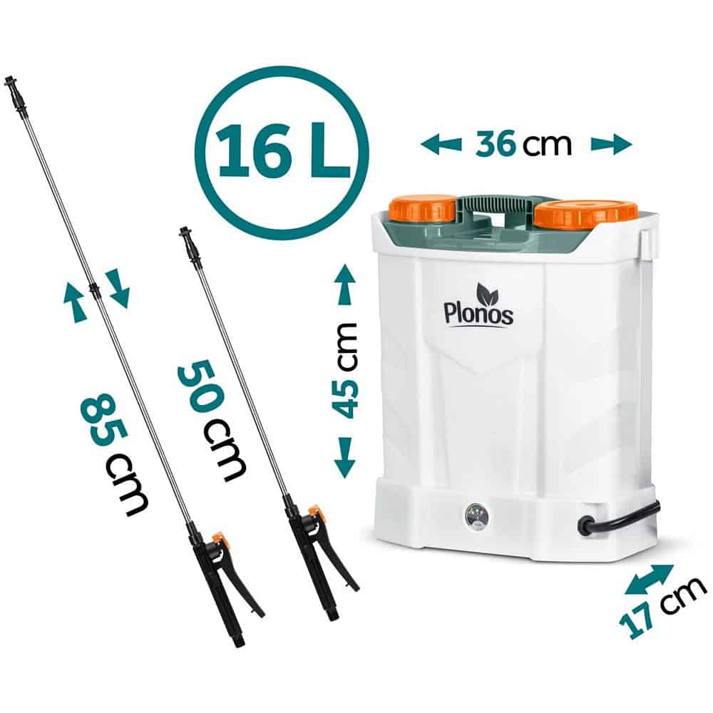 ​Pompa de stropit cu acumulator, plumb-acid, 12 V, 8 Ah, 4 duze diferite, presiune maxima 5,5 bar, debit maxim 3,1 l/min, timp de lucru 3-4 ore, 45 x 36 x 17 cm, 16 l 4