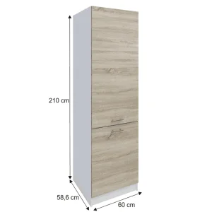 Dulap pentru produse alimentare, stejar sonoma/alb, deschidere dreapta, FABIANA S - 60/210